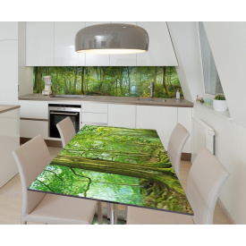 Наклейка 3Д вінілова на стіл Zatarga «Таїнсвенний ліс» 650х1200 мм для будинків, квартир, столів, кав'ярень, кафе