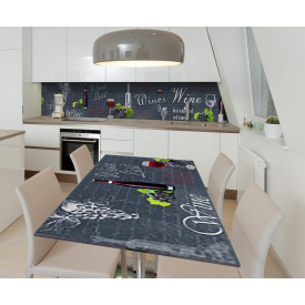 Наклейка 3Д виниловая на стол Zatarga «Последний бокал» 600х1200 мм для домов, квартир, столов, кофейн, кафе