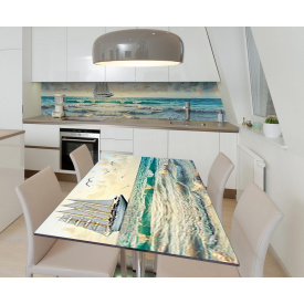 Наклейка 3Д виниловая на стол Zatarga «Паруса надежды» 600х1200 мм для домов, квартир, столов, кофейн, кафе