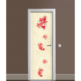 Наклейка на дверь Zatarga «Соцветия на скатерти» 650х2000 мм виниловая 3Д наклейка декор самоклеящаяся