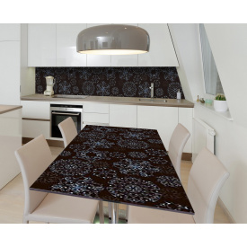 Наклейка 3Д виниловая на стол Zatarga «Фактурные снежинки» 600х1200 мм для домов, квартир, столов, кофейн,
