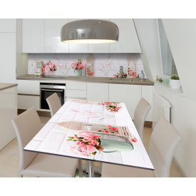 Наклейка 3Д виниловая на стол Zatarga «Лаконичная нежность» 650х1200 мм для домов, квартир, столов, кофейн,