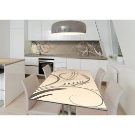 Наклейка 3Д вінілова на стіл Zatarga «Класичний вензель» 650х1200 мм для будинків, квартир, столів, кав'ярень