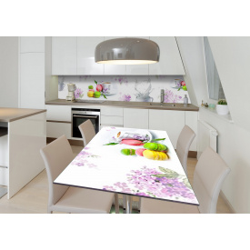 Наклейка 3Д виниловая на стол Zatarga «Французское угощенье» 650х1200 мм для домов, квартир, столов, кофейн,