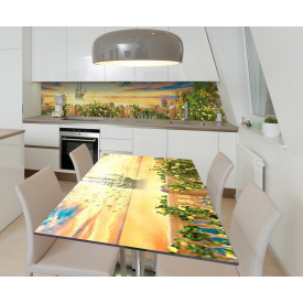 Наклейка 3Д вінілова на стіл Zatarga «Довгоочікувана зустріч» 650х1200 мм для будинків, квартир, столів, кав'ярень