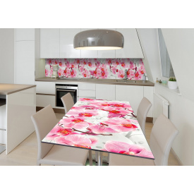 Наклейка 3Д вінілова на стіл Zatarga «Дерево орхідей» 600х1200 мм для будинків, квартир, столів, кав'ярень.
