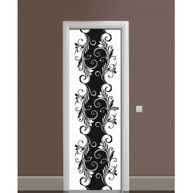 Наклейка на дверь Zatarga «Монохромные вензеля» 650х2000 мм виниловая 3Д наклейка декор самоклеящаяся