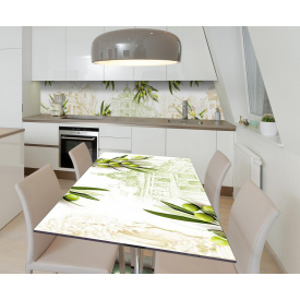 Наклейка 3Д вінілова на стіл Zatarga «Оливковий настрій» 600х1200 мм для будинків, квартир, столів, кав'ярень