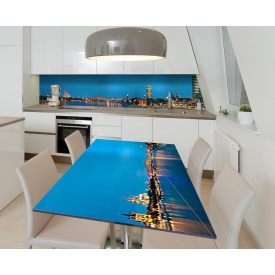 Наклейка 3Д виниловая на стол Zatarga «Водное зеркало» 600х1200 мм для домов, квартир, столов, кофейн, кафе