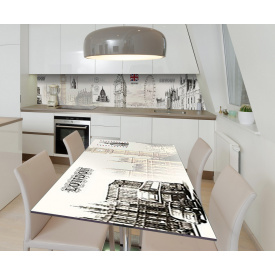 Наклейка 3Д вінілова на стіл Zatarga «Лондонський сон» 600х1200 мм для будинків, квартир, столів, кав'ярень