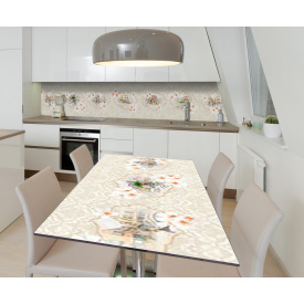 Наклейка 3Д вінілова на стіл Zatarga «Венеціанка» 650х1200 мм для будинків, квартир, столів, кафе