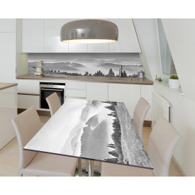 Наклейка 3Д виниловая на стол Zatarga «Туманные дали» 600х1200 мм для домов, квартир, столов, кофейн, кафе