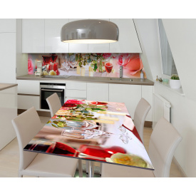 Наклейка 3Д виниловая на стол Zatarga «Свадебный обед» 650х1200 мм для домов, квартир, столов, кофейн, кафе