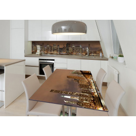 Наклейка 3Д виниловая на стол Zatarga «Ночной квартал» 650х1200 мм для домов, квартир, столов, кофейн, кафе