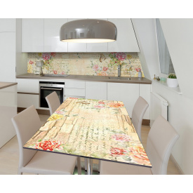 Наклейка 3Д виниловая на стол Zatarga «Лирика о ботанике» 650х1200 мм для домов, квартир, столов, кофейн, кафе