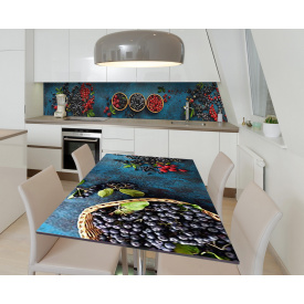Наклейка 3Д вінілова на стіл Zatarga «Ягідний дар» 600х1200 мм для будинків, квартир, столів, кафе