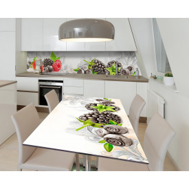 Наклейка 3Д виниловая на стол Zatarga «Ягодный микс» 650х1200 мм для домов, квартир, столов, кофейн, кафе