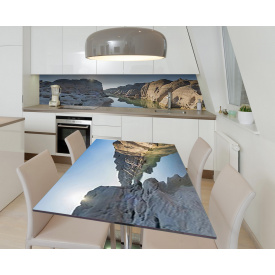 Наклейка 3Д виниловая на стол Zatarga «Каменные холмы» 650х1200 мм для домов, квартир, столов, кофейн, кафе