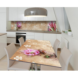 Наклейка 3Д вінілова на стіл Zatarga «Розквіт» 650х1200 мм для будинків, квартир, столів, кав'ярень