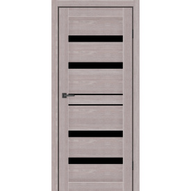Дверне полотно MS Doors GEORGIA 80 см Дуб сірий чорне скло
