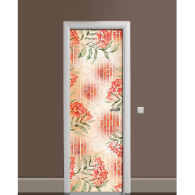 Наклейка на дверь Zatarga «Рябиновый костёр» 650х2000 мм виниловая 3Д наклейка декор самоклеящаяся