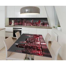 Наклейка 3Д виниловая на стол Zatarga «Багрец ночного города» 600х1200 мм для домов, квартир, столов, кофейн,