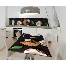 Наклейка 3Д вінілова на стіл Zatarga «Кокосовий бум» 600х1200 мм для будинків, квартир, столів, кав'ярень