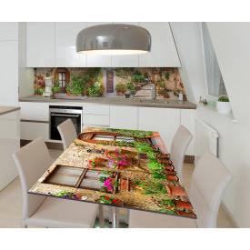 Наклейка 3Д вінілова на стіл Zatarga «Тиха Італія» 650х1200 мм для будинків, квартир, столів, кав'ярень