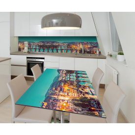 Наклейка 3Д виниловая на стол Zatarga «Мосты Италии» 600х1200 мм для домов, квартир, столов, кофейн, кафе