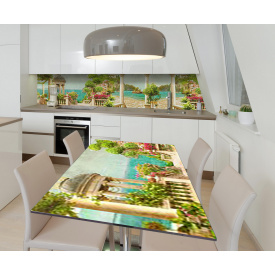 Наклейка 3Д виниловая на стол Zatarga «Мечты о Сорренто» 650х1200 мм для домов, квартир, столов, кофейн, кафе