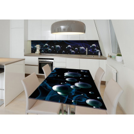 Наклейка 3Д виниловая на стол Zatarga «Пузырьки дыма» 600х1200 мм для домов, квартир, столов, кофейн, кафе