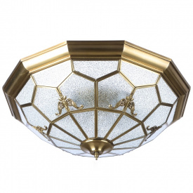 Світильник настінно-стельовий круглий Brille BR-02 Золотистий для вітальні, для кухні, для спальні