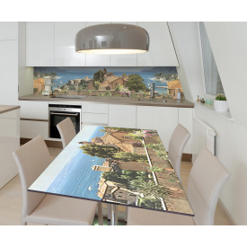 Наклейка 3Д вінілова на стіл Zatarga «Південні види» 650х1200 мм для будинків, квартир, столів, кав'ярень.