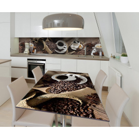 Наклейка 3Д виниловая на стол Zatarga «Кофейная щедрость» 650х1200 мм для домов, квартир, столов, кофейн, кафе