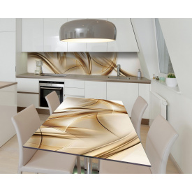 Наклейка 3Д виниловая на стол Zatarga «Шёлковый лоск» 650х1200 мм для домов, квартир, столов, кофейн, кафе