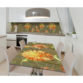 Наклейка 3Д вінілова на стіл Zatarga «Сонячне панно» 650х1200 мм для будинків, квартир, столів, кав'ярень.