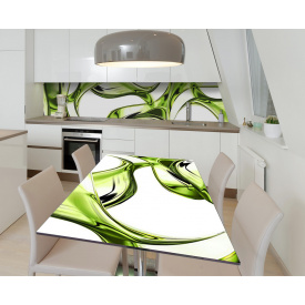 Наклейка 3Д виниловая на стол Zatarga «Капли оливы» 600х1200 мм для домов, квартир, столов, кофейн, кафе