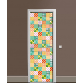Наклейка на дверь Zatarga «Печворк» 650х2000 мм виниловая 3Д наклейка декор самоклеящаяся