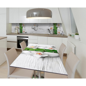 Наклейка 3Д виниловая на стол Zatarga «Белая медитация» 650х1200 мм для домов, квартир, столов, кофейн, кафе