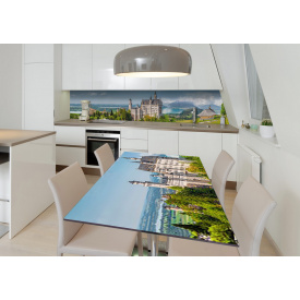 Наклейка 3Д вінілова на стіл Zatarga «Неприступний замок» 600х1200 мм для будинків, квартир, столів, кав'ярень