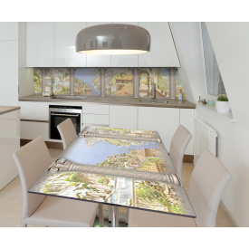Наклейка 3Д виниловая на стол Zatarga «Итальянские мечты» 600х1200 мм для домов, квартир, столов, кофейн, кафе