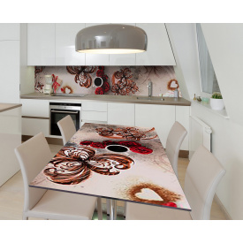 Наклейка 3Д виниловая на стол Zatarga «Пряничный подарок» 600х1200 мм для домов, квартир, столов, кофейн, кафе