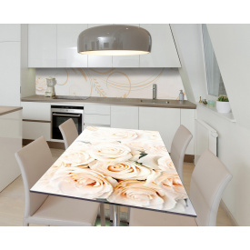 Наклейка 3Д вінілова на стіл Zatarga «Великі вензелі» 600х1200 мм для будинків, квартир, столів, кав'ярень.