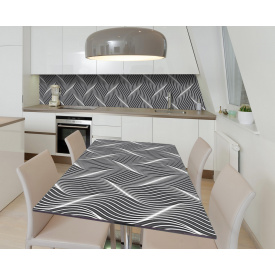 Наклейка 3Д виниловая на стол Zatarga «Плавные формы» 600х1200 мм для домов, квартир, столов, кофейн, кафе