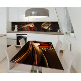 Наклейка 3Д вінілова на стіл Zatarga «Колумбійська кава» 650х1200 мм для будинків, квартир, столів, кав'ярень, кафе