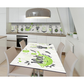 Наклейка 3Д виниловая на стол Zatarga «Азиатское меню» 600х1200 мм для домов, квартир, столов, кофейн, кафе