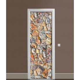 Наклейка на двері Zatarga «Камінний пазл» 650х2000 мм вінілова 3Д наклейка декор самоклеюча