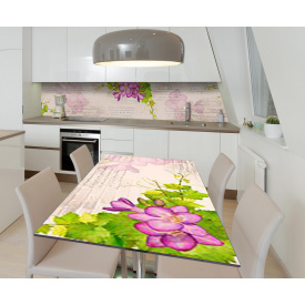 Наклейка 3Д вінілова на стіл Zatarga «Листи на стінах» 600х1200 мм для будинків, квартир, столів, кав'ярень