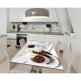 Наклейка 3Д виниловая на стол Zatarga «Полная чаша» 650х1200 мм для домов, квартир, столов, кофейн, кафе
