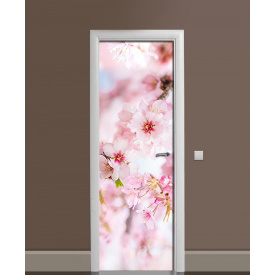 Наклейка на дверь Zatarga «Изящество сакуры» 650х2000 мм виниловая 3Д наклейка декор самоклеящаяся